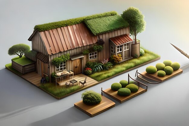 miniature 3d eco village