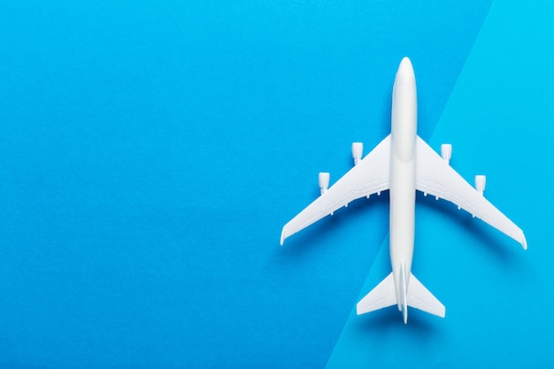 Miniature airplane travel background