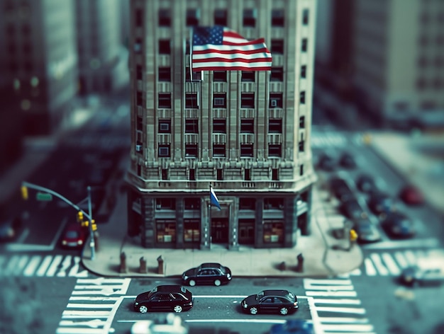 miniature city street view