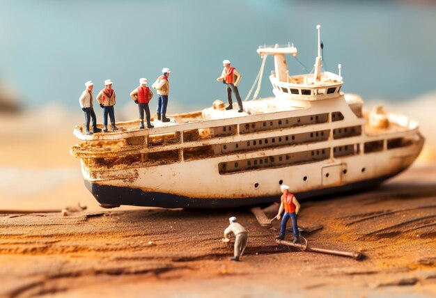 Miniature of construction workers doing their job