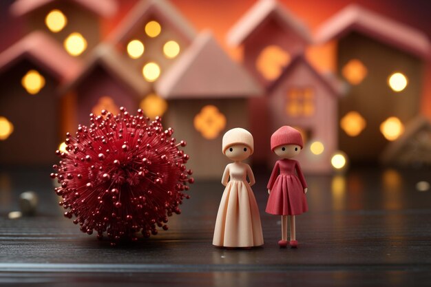 Foto una coppia di amanti di bambole in miniatura sulla strada