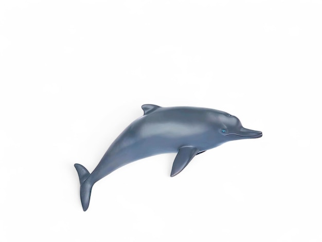 A miniature dolphin toy isolated on white