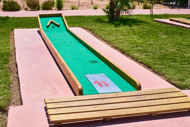 Miniature golf course in hotel