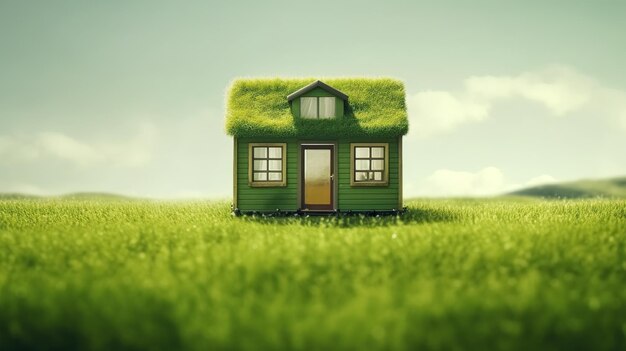 a miniature house green home tiny home 3d house illustration