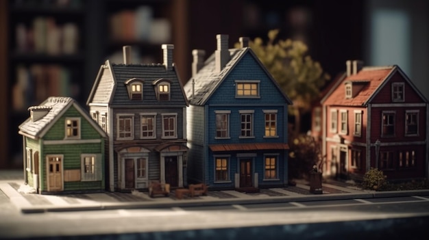 Miniature house model or building Generative Ai