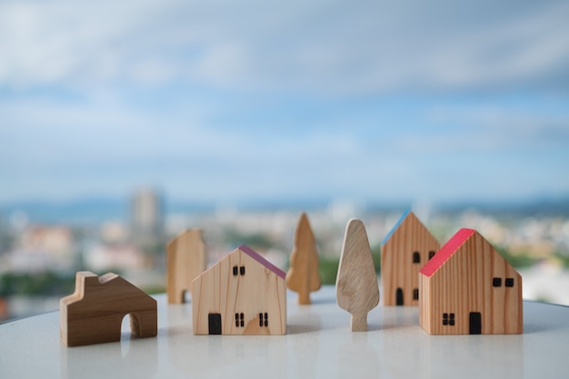 miniature house model on ground