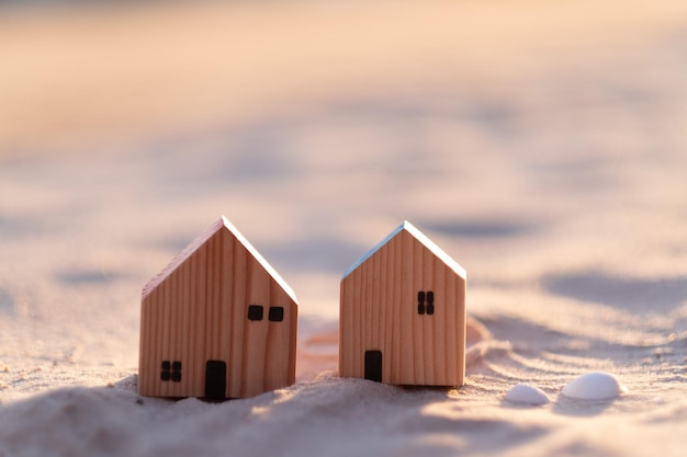 miniature house model on ground