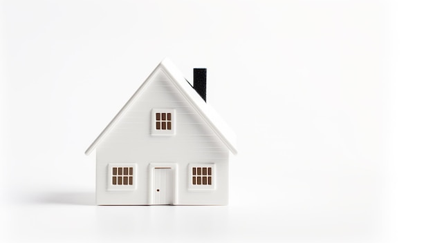 miniature house on white background saving money and property investment concept