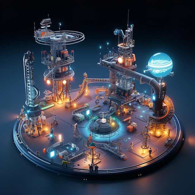 Miniature Isometric Space Colony