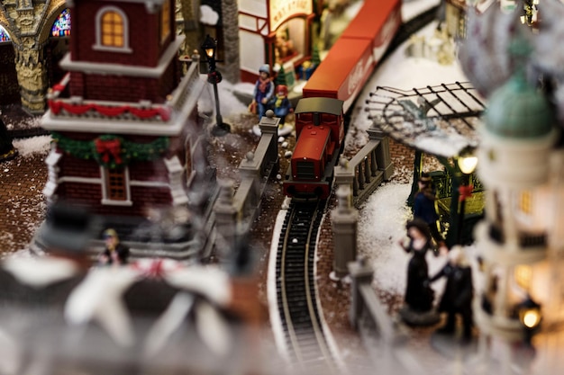 Miniature model of railway station