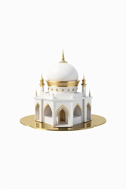 miniature mosque 3d rendering