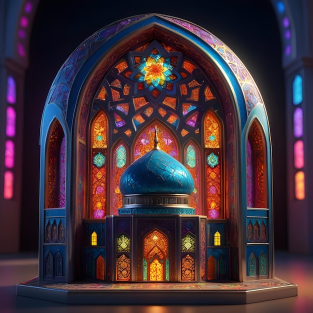 Miniature Mosque Stained Glass