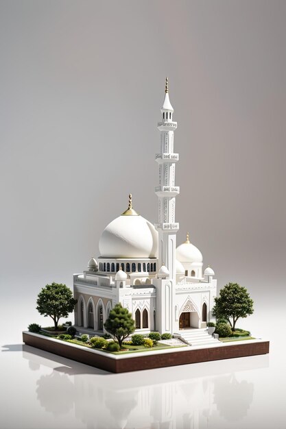 miniature mosque in white background