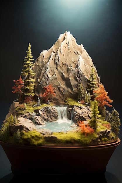 A miniature mountain lightly embraced with both hands