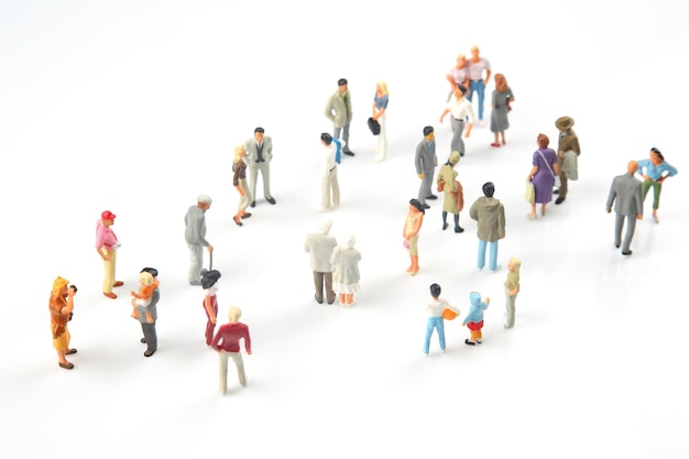 Miniature people. different people communicate with each other