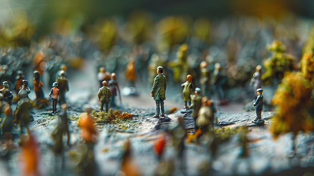 Foto diagramma di persone in miniatura