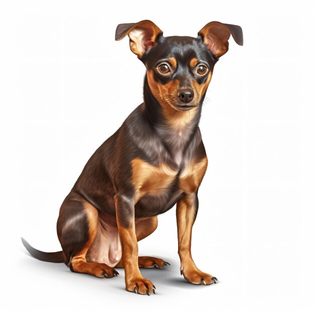 Photo miniature pinscher clipart isolated on white background