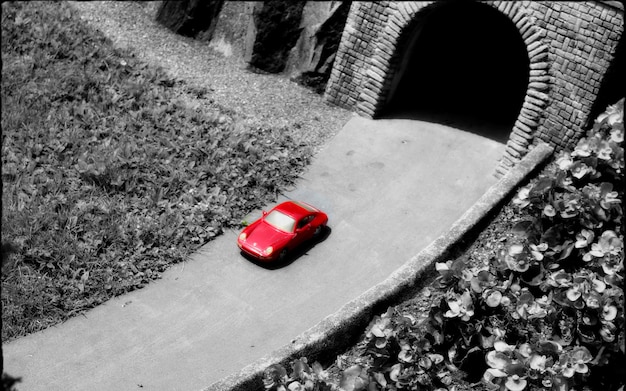 Miniature red car 