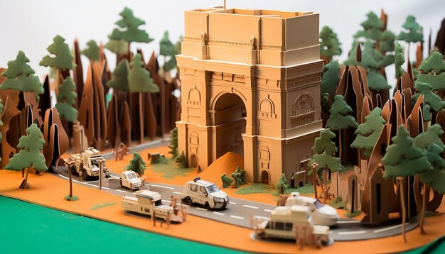 Miniature replica of the india gate generated by artificial intelligence