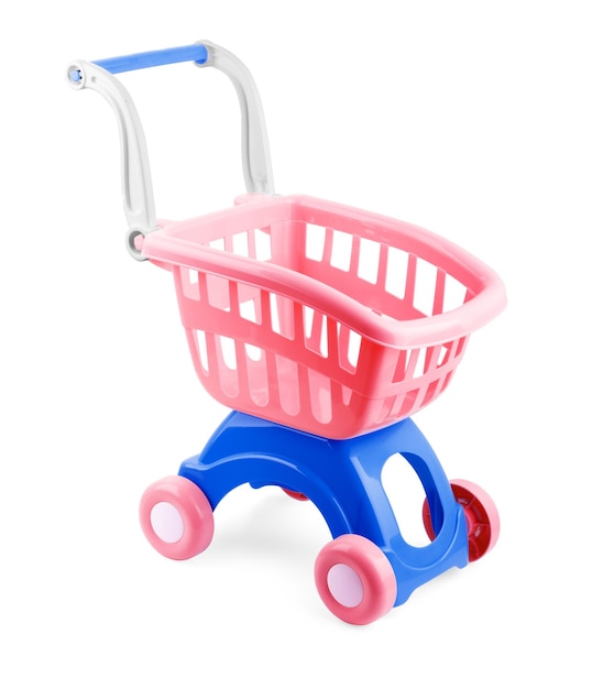 Miniature Shopping Trolley on White Background