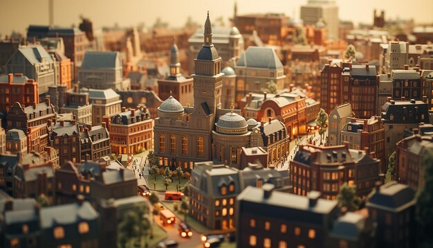 Фото Миниатюрный супер милый глиняный мир игрушечная модель лондонского города, включая популярные районы в стиле