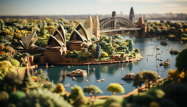 Foto miniatura super carina mondo di argilla vista isometrica di sydney carina argilla stop motion animazione sydney