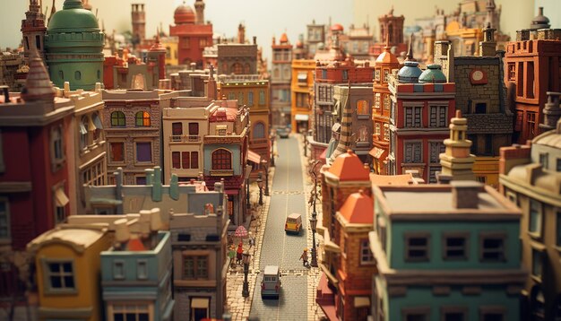 Miniature super cute clay world a toy model of a London city including populer areas in the style