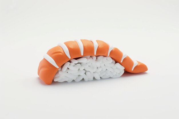 Миниатюрная модель суши 3D на белом фоне