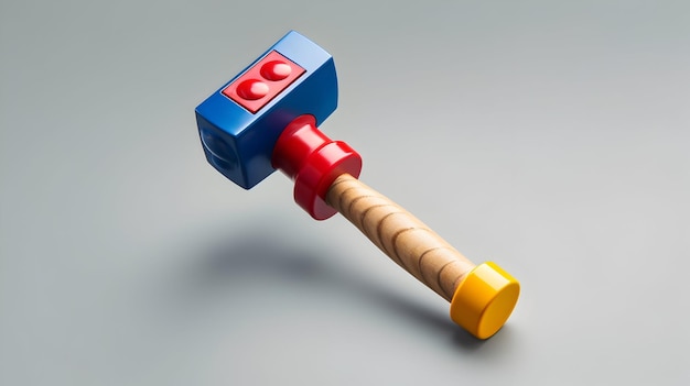 Miniature toy hammer in vibrant colors designed