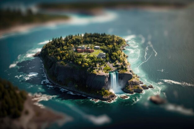 Miniature View of Niagara Falls in USA and Canada