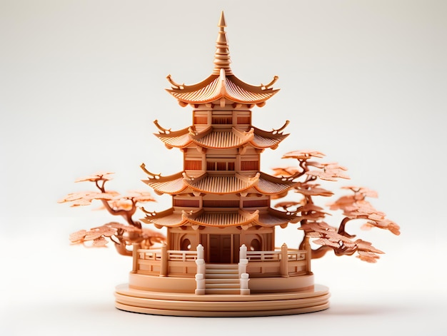 Miniature Wooden Pagoda Sacred Buildings of Buddhism