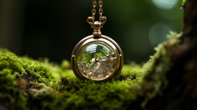 Photo miniature world inside a locket