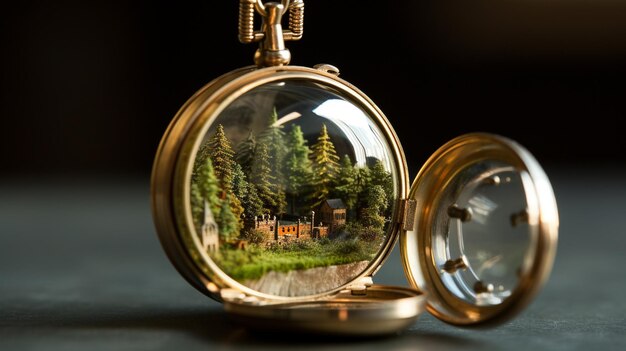 Miniature world inside a locket