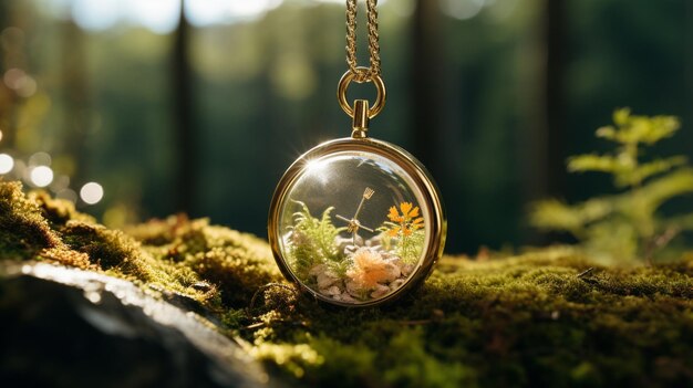 Photo miniature world inside a locket