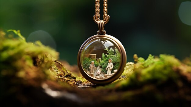 Miniature world inside a locket