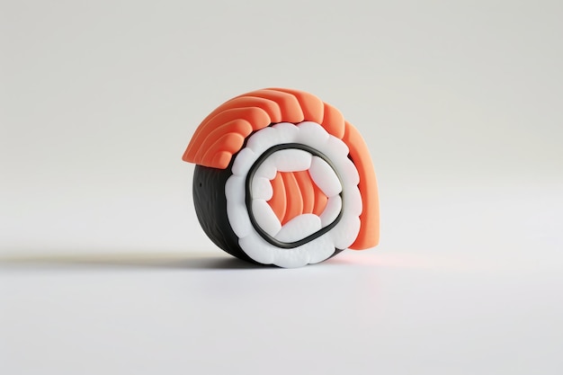 Miniatuur sushi model 3D op witte achtergrond