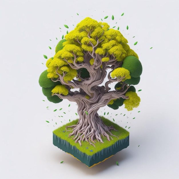 Miniatuurbonsai futuristische mystieke boomfoto