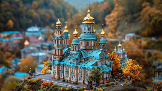 Miniatuurkerk op een heuvel
