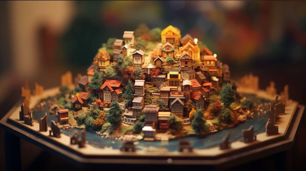 Miniatuurmodel van de stad Miniatuur van de stad