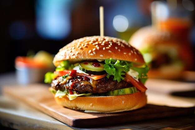 Miniburgerhapjes op een dienblad foodfoto