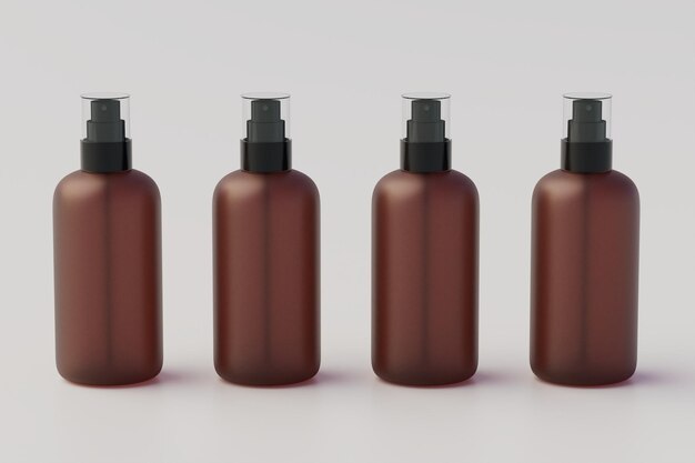 Minimaal concept Meerdere Spray Bottle Mockup 3D Illustratie