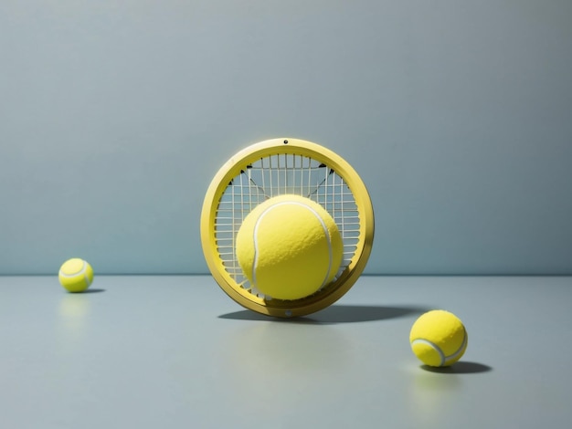 Minimaal creatief concept met tennisbal in doordachte isolatie