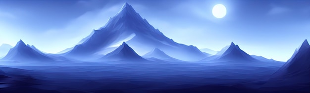 Minimaal donker getextureerd berglandschap modern behang als achtergrond Eenvoudige grafische bannerillustratie Panorama