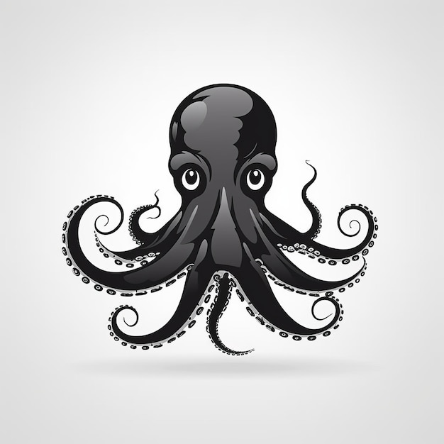 Minimaal Octopus-logo in platte ontwerpstijl