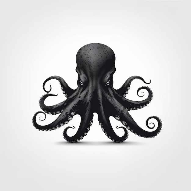 Minimaal Octopus-logo in platte ontwerpstijl