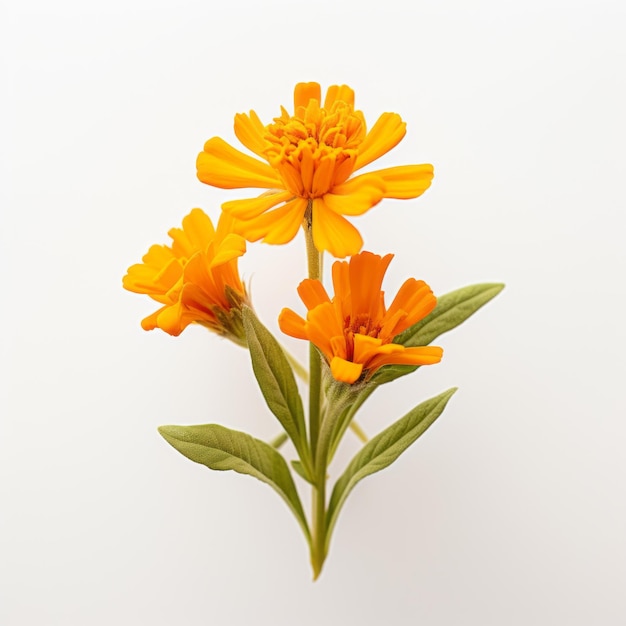 Minimaal retoucheren oranje bloemboeket op witte achtergrond
