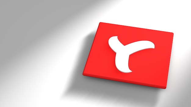 Minimaal yandex-logo, 3D-weergave