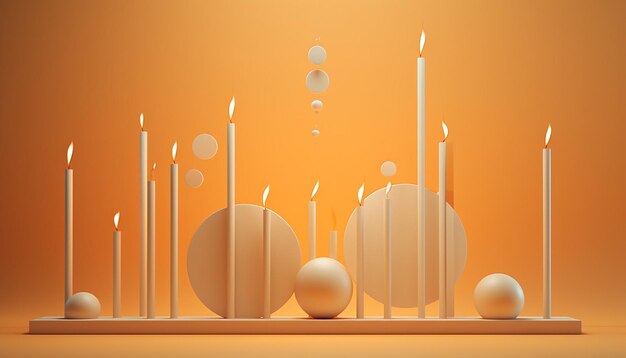 Minimal 3d candlemas day poster design