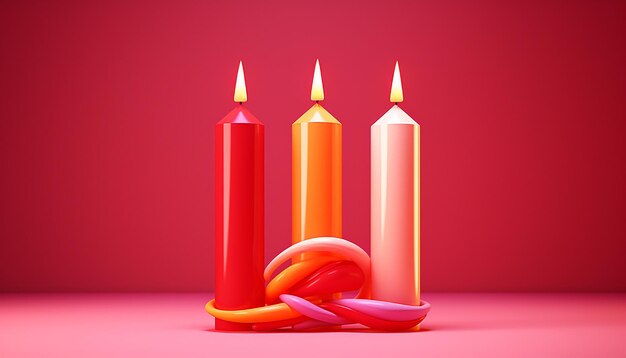 Minimal 3d candlemas day poster design