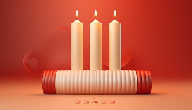 Minimal 3D Candlemas Day posterontwerp